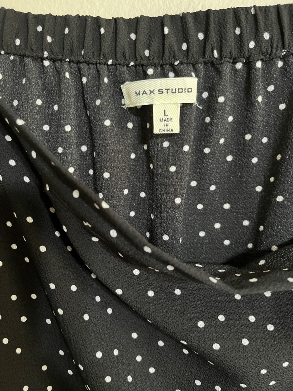 🌺Max Studio Black Polka Dot A-Line Midi Skirt - Picture 2 of 10
